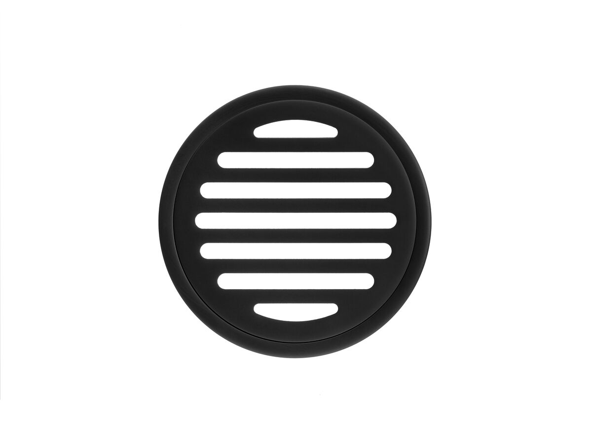 Mizu Drift Brass Trapscrew Grate Round 100mm Matte Black