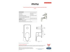 Specification Sheet - Mizu Silk Shower Mixer Tap with Diverter Trimset Brushed Nickel (New)