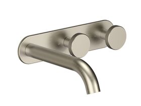 Hero - Faucet Strommen Vara Disc Wall Basin / Bath Hostess Tap System Right Hand 150mm Kit Brushed Nickel (6 Star) Lead Free