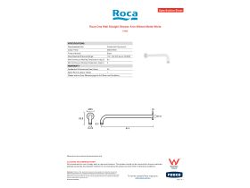 Specification Sheet - Roca Ona Wall Straight Shower Arm 400mm Matte White