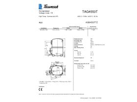 Technical Specifications - Tecumseh Compressor 4.5hp R22 MHBP TAG4553T V