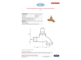 Specification Sheet - Dura Hose Bib Male Spline Vandal Proof Less Key 20mm Lead Free