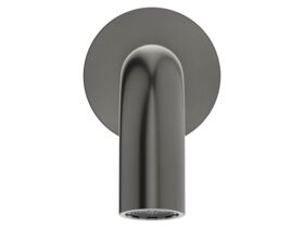 Supporting Image 2 - Mizu Drift Wall Basin/Bath Outlet Curve Spout 200mm Brushed Gunmetal (6 Star) Lead Free - Front