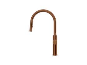 Supporting Image 1 - Mizu Drift Pull Out Gooseneck Sink Mixer Curve 2 Function Brushed Bronze (5 Star) Lead Free
