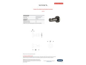 Specification Sheet - Sussex Pure Robe Hook Brushed Gunmetal