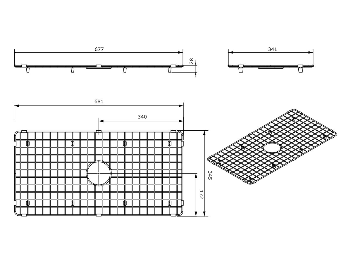 Memo Harper 680x350 Sink Protect Grid Stainless Steel