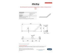 Specification Sheet - Mizu Drift Assisted Living Angled Grab Rail Left 260mm x 346mm 135 Degree Chrome Plated