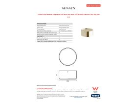 Specification Sheet - Sussex Pure Elemental Progressive Top Mount Hob Mixer PVD Brushed Platinum Gold Lead Free