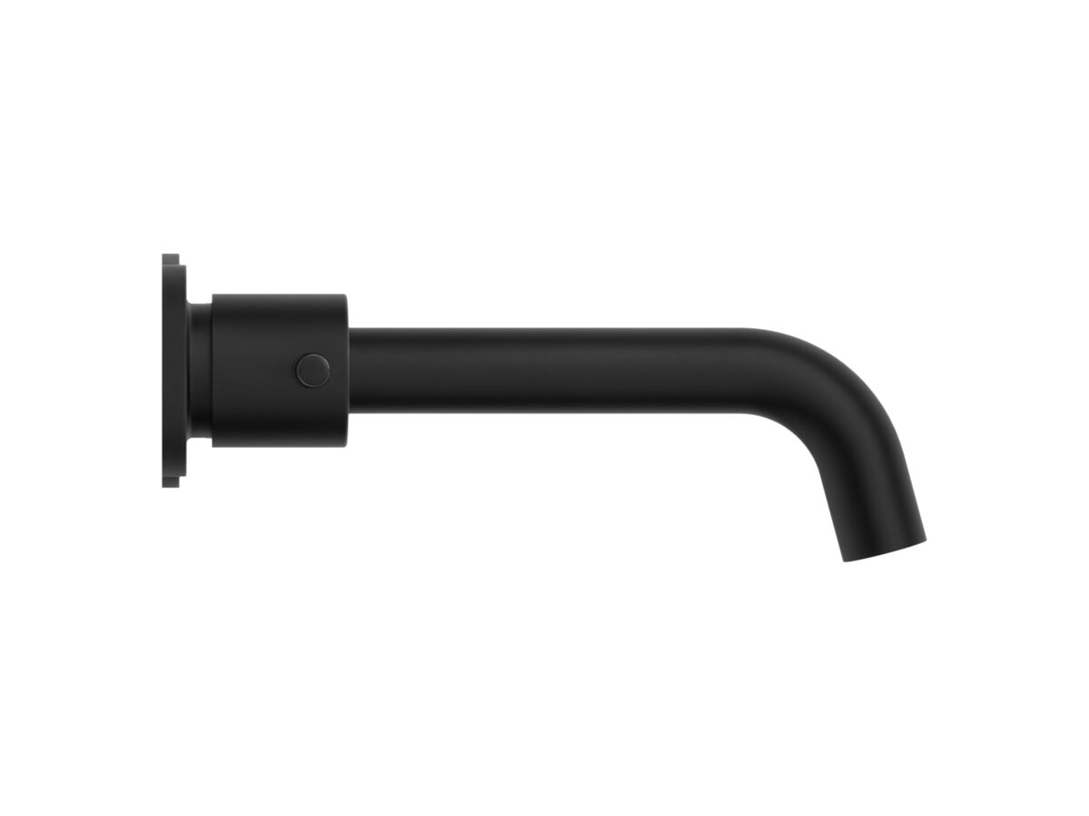 Supporting Image - Mizu Drift Wall Basin / Bath Set with Curved Spout 200mm Matte Black (6 Star) Lead Free - Side