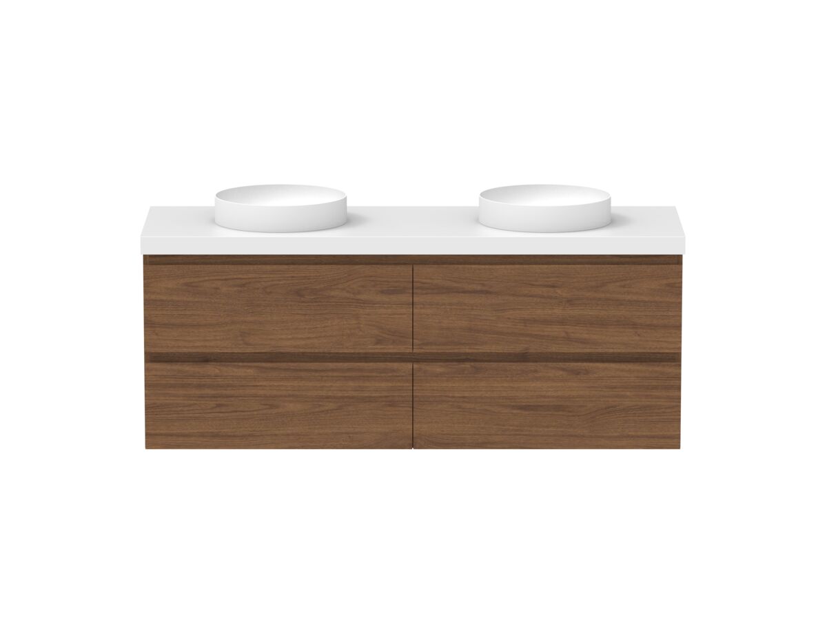 Hero - Posh Domaine 1500mm Wall Hung Twin Vanity Unit All-Drawer Double Bowl 50mm Top
