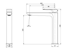 Milli Glance Extended Basin Mixer (6 Star)