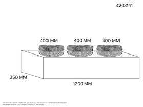 Supply Air 3-Way V-Box Plenum - 350mm x 1200mm With 3 x 400mm