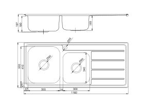 Posh Solus MK3 1 3/4 Bowl Inset Sink, 1 Taphole, Left Hand Bowl Stainless Steel