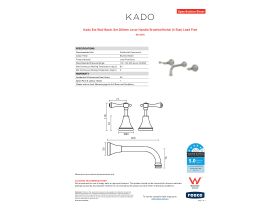 Specification Sheet - Kado Era Wall Basin Set 200mm Lever Handle Brushed Nickel (5 Star) Lead Free
