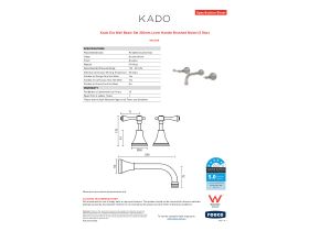 Specification Sheet - Kado Era Wall Basin Set 200mm Lever Handle Brushed Nickel (5 Star)