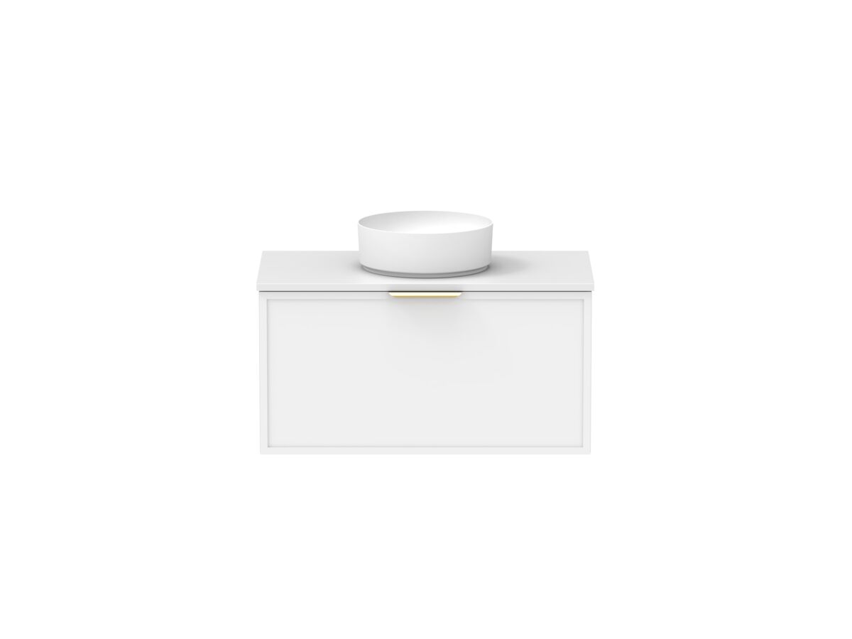 Supporting Image - Kado Lux Slim All Drawer 900mm Wall Hung Vanity with Centre Basin 20mm Top Matte White