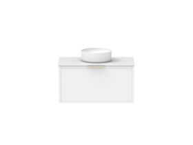 Supporting Image - Kado Lux Slim All Drawer 900mm Wall Hung Vanity with Centre Basin 20mm Top Matte White
