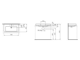LAUFEN Pro S Wall Basin 1 Tap Hole with Overflow 850x465 White