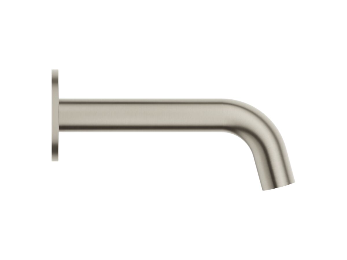 Supporting Image - Mizu Drift Wall Basin/Bath Outlet Curve Spout 160mm Brushed Nickel (6 Star) Lead Free - Side