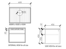 ISSY Halo I Vanity Unit with Two doors and Internal Shelf, with Handle 600widex450deepx450high
