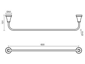 Kado Era Single Towel Rail 600mm