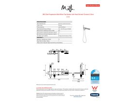 Specification Sheet - Milli Etch Progressive Bath Mixer Tap System with Handshower Chrome (3 Star)