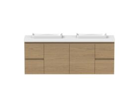 Hero - Posh Domaine 1500mm Ensuite Wall Hung Vanity Unit Double Bowl 50mm Top