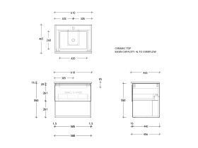 Posh Domaine Shelf All-Drawer 600 Wall Hung Ceramic