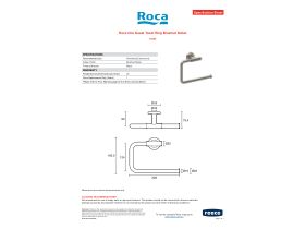 Specification Sheet - Roca Ona Guest Towel Ring Brushed Nickel