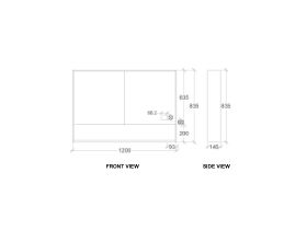 Kado Aspect 1200mm Mirror Cabinet Two Doors With Shelf