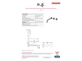 Specification Sheet - Milli Pure Wall Bath Hostess System 250mm Right Hand PVD Brushed Gunmetal