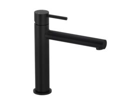 Mizu Drift Mid Basin Mixer Straight Spout Matte Black (6 Star)