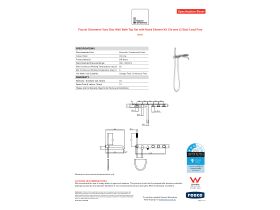 Specification Sheet - Faucet Strommen Vara Disc Wall Bath Tap Set with Handshower Kit Chrome (3 Star) Lead Free