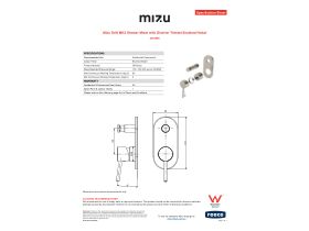 Specification Sheet - Mizu Drift MK2 Shower Mixer with Diverter Trimset Brushed Nickel