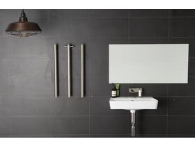 Hydrotherm Pure Vertical Heated Towel Rail 900 x 38mm Brushed Nickel