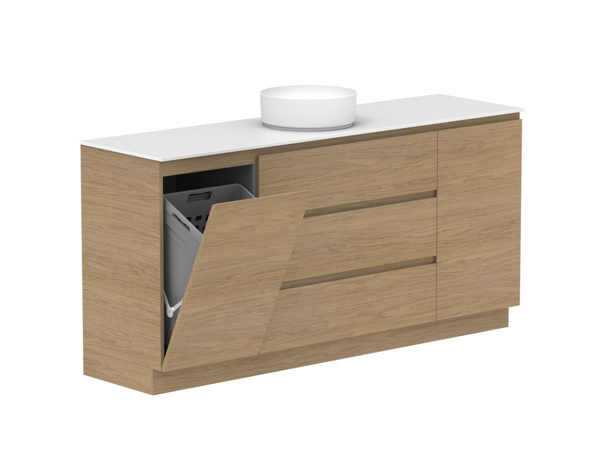 Hero - Posh Domaine Plus Hamper 1800 Floor Mounted Centre Bowl 12mm Durasein Top