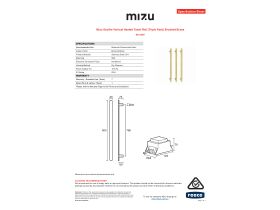 Specification Sheet - Mizu Soothe Vertical Heated Towel Rail (Triple Pack) Brushed Brass