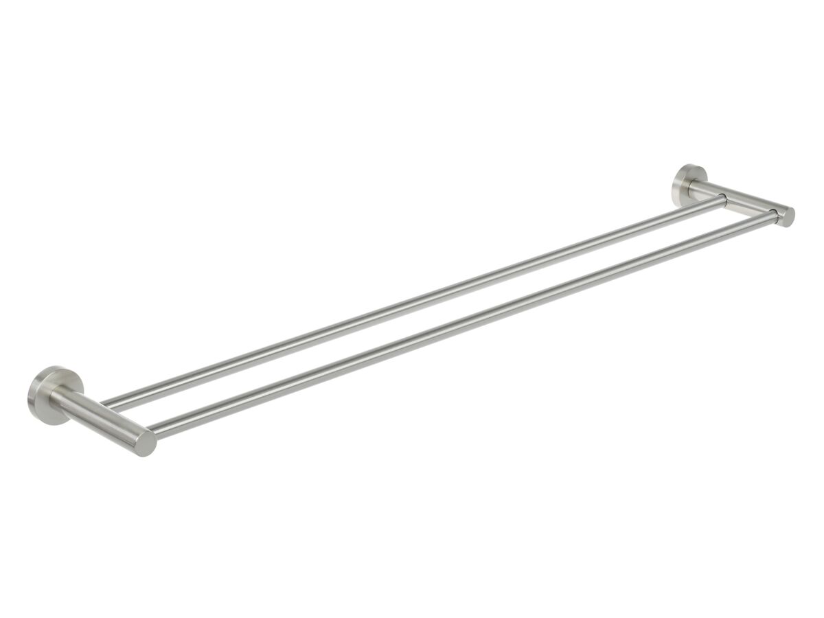 Hero - Posh Solus Mk2 Double Towel Rail Brushed Nickel