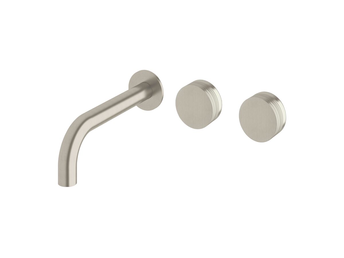 Sussex Pure Wall Bath Hostess System 200mm Right Hand with Cirque Textured Handles PVD Brushed Nickel