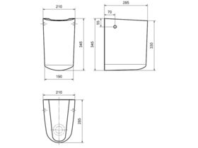 LAUFEN Pro A Wall Basin Semi-Pedestal White