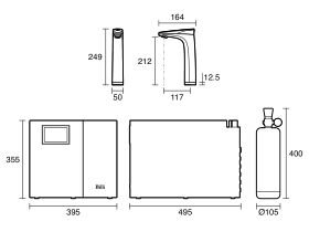 Technical Drawing - Billi Touch Motion Boiling Chilled Sparkling Tap OmniOne Pro
