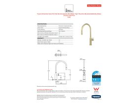 Specification Sheet - Faucet Strommen Vara Fin Gooseneck Pull Out Sink Mixer Tap 2 Function Brushed Admiralty Brass (4 Star) Lead Free