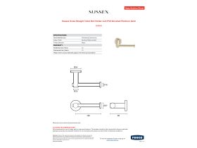 Specification Sheet - Sussex Scala Straight Toilet Roll Holder LUX PVD Brushed Platinum Gold