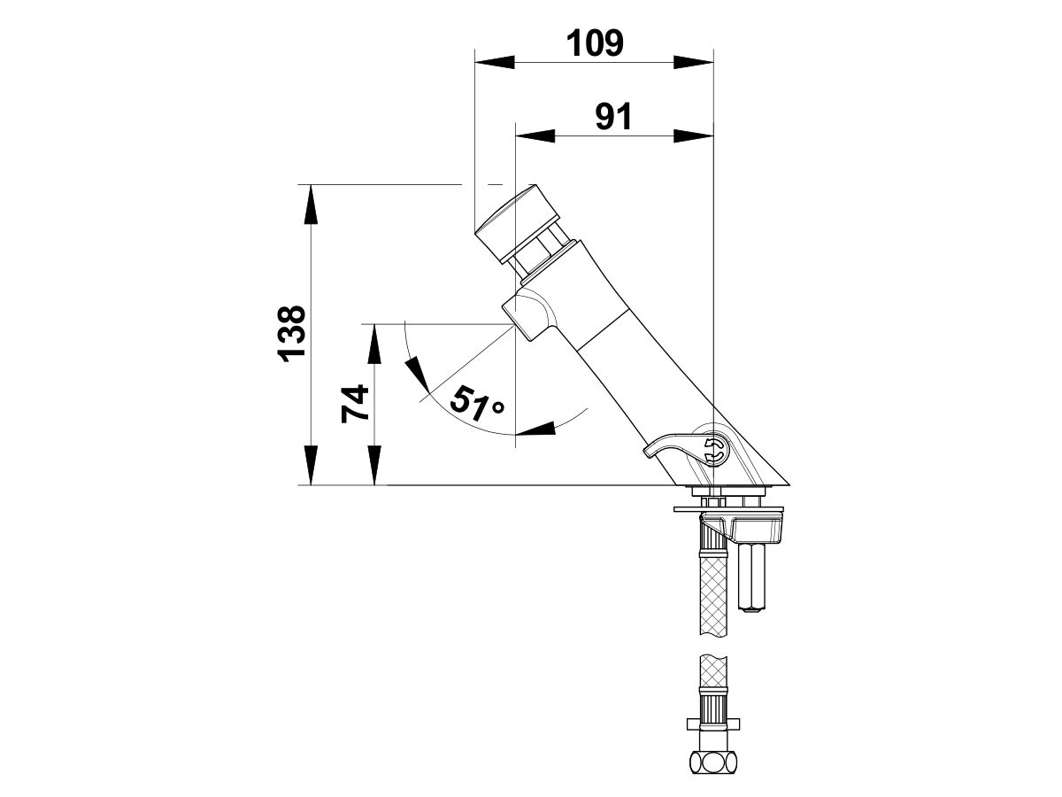Wolfen Timed-Flow Basin Mixer
