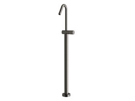 Sussex Pure Floor Mounted Bath Mixer Tap with Cirque Textured Handle PVD Brushed Gunmetal