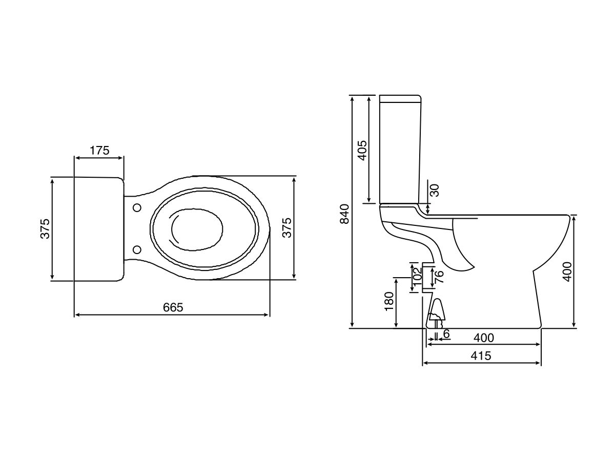 Posh Solus Square Close Coupled Toilet Suite P Trap with Soft Close Quick Release Seat White / Chrome New (4 Star)