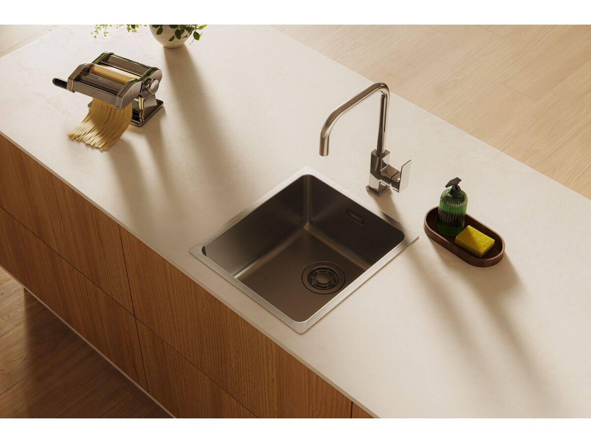 In Situ - Memo Oscar Inset/Undermount Compact Single Bowl Sink 350mm Overflow No Taphole - Inset