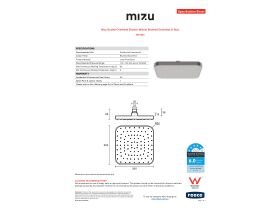 Specification Sheet - Mizu Soothe Overhead Shower 200 Brushed Gunmetal (5 Star)