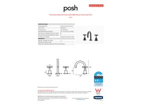 Specification Sheet - Posh Solus Basin Set Fixed Outlet Matte Black (5 Star) Lead Free