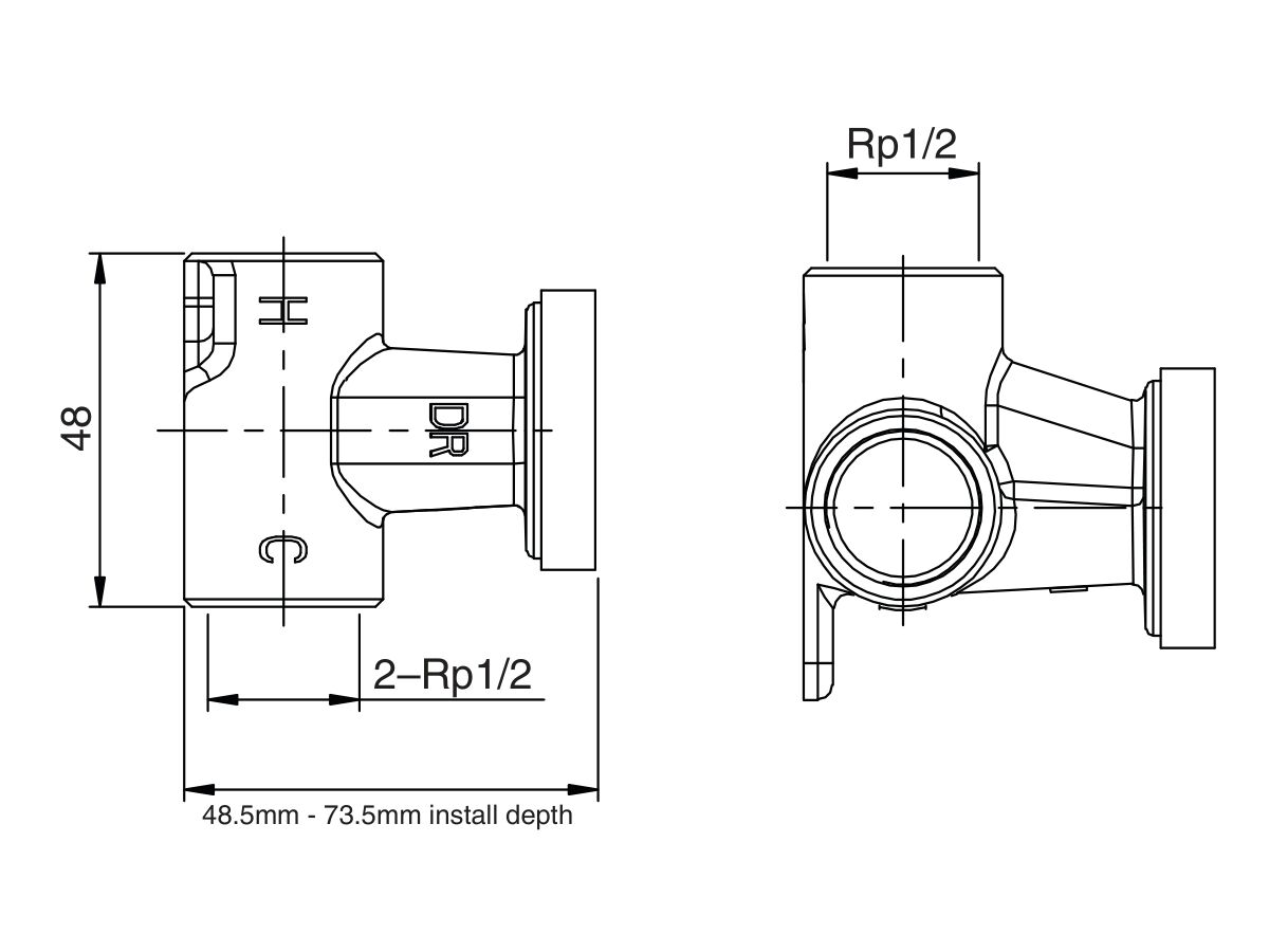 Mizu Drift/Silk Shower Mixer Inwall Body